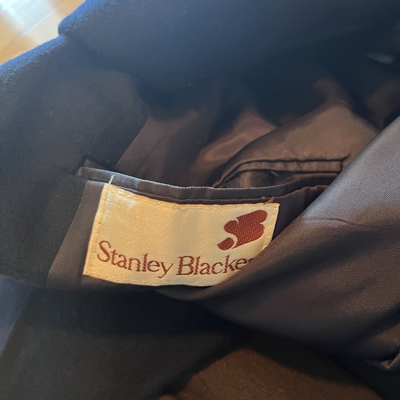 Stanley Blacker Double Breasted Blue Blazer 46R Missing One Button - Picture 2 of 9